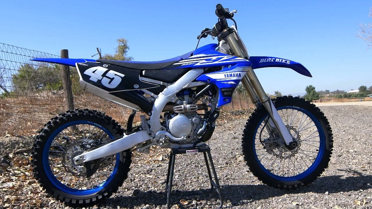 Blue Yamaha dirt bike