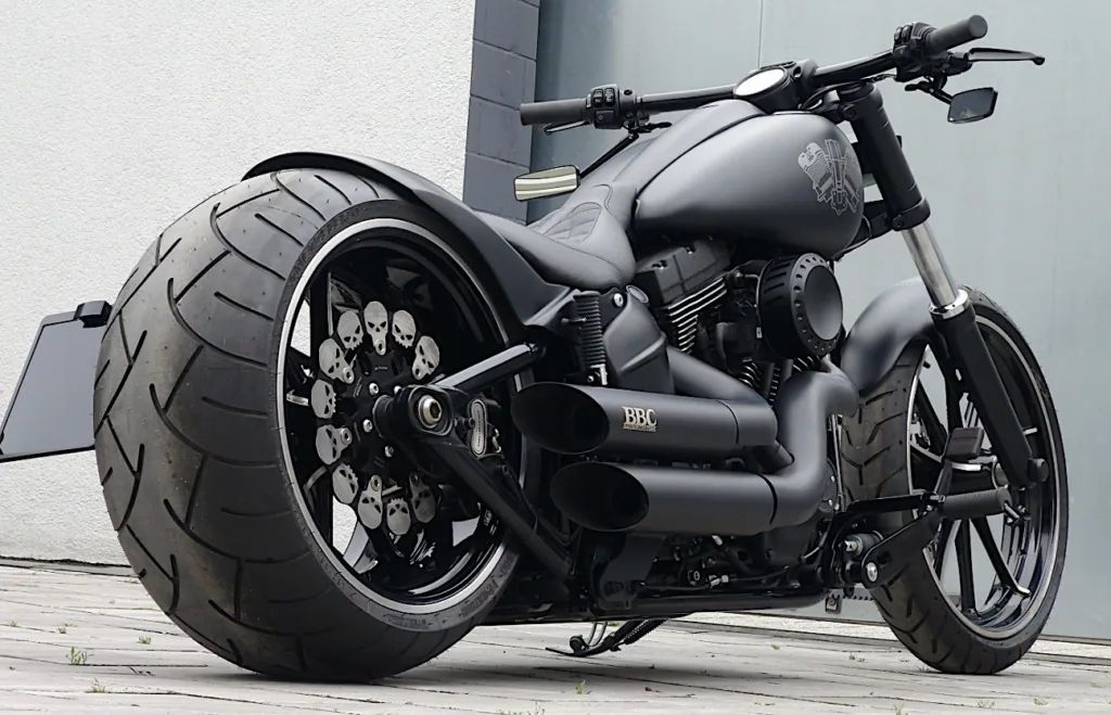 Matte black motorcycles