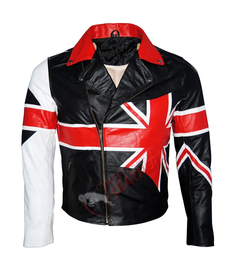 American flag leather motorcycle jacket