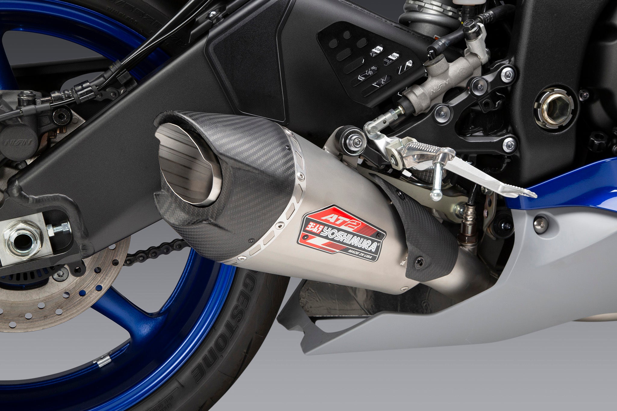 Yoshimura YZF-R6V 2006-20 AT2 Stainless Exhaust Stainless Muffler – Yoshimura R&D of America, Inc
