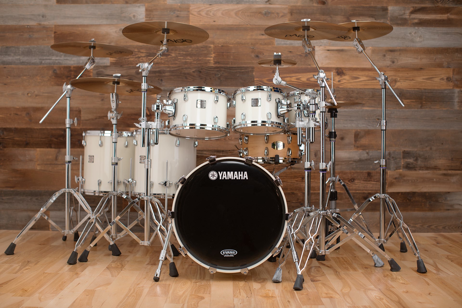 YAMAHA MAPLE CUSTOM ABSOLUTE NOUVEAU 6 PIECE DRUM KIT, WHITE MICA (PRE –  Drumazon