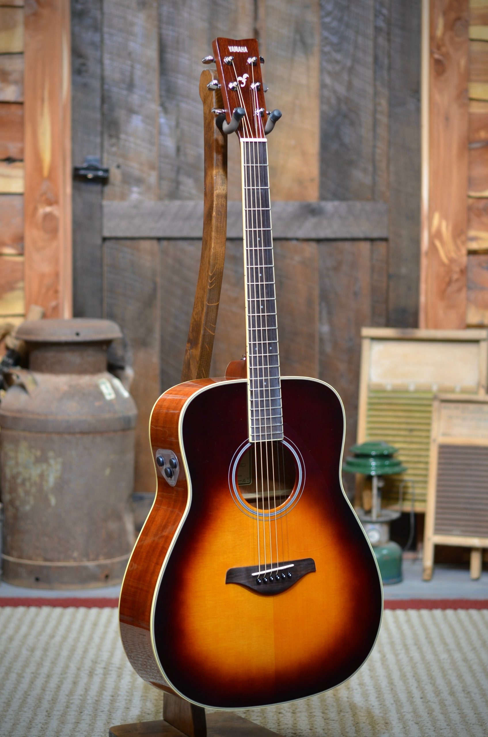 Yamaha FG-TA BS Brown Sunburst Dreadnought Acoustic/Electric Guitar Wi - Banjo Ben's General Store